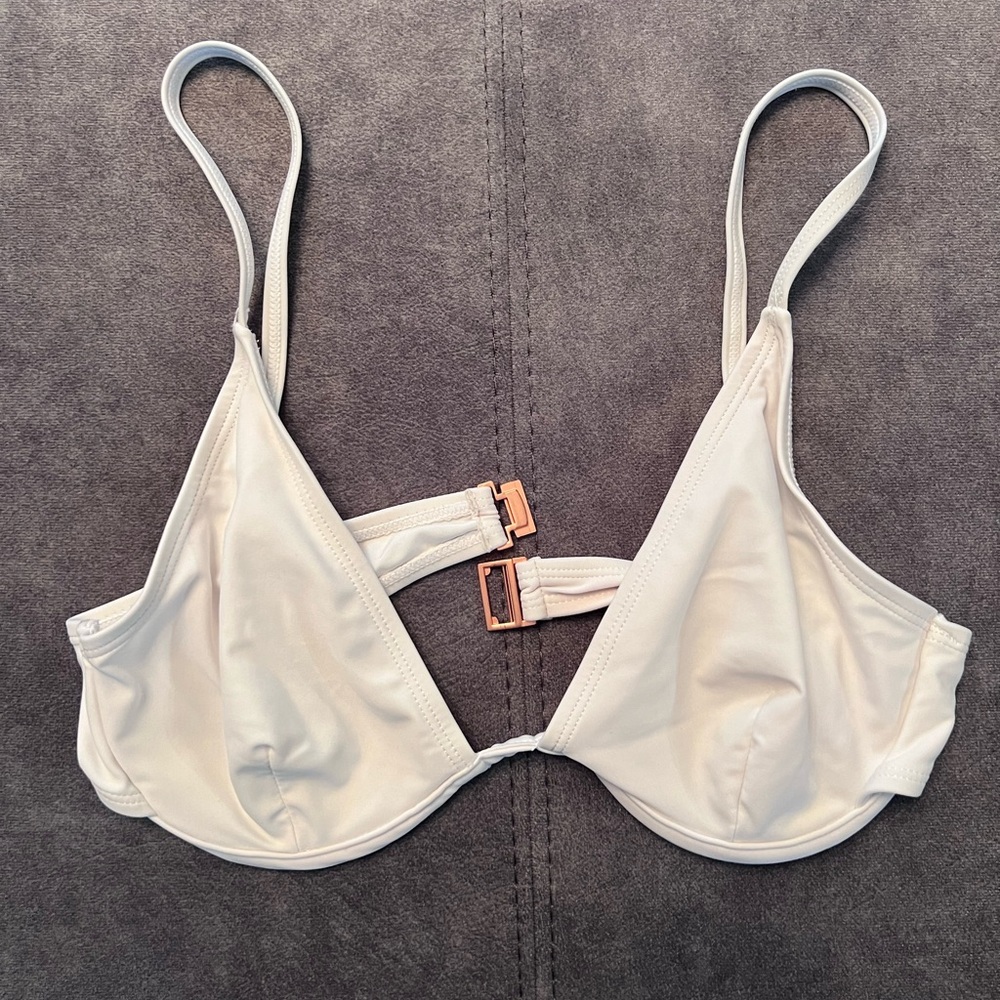 Somerfield Swim Top White - underwire and rose gold hardware